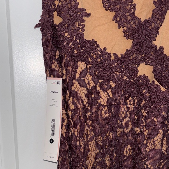 Aqua Deep Purple Lace Midi Dress NWT - Picture 7 of 10